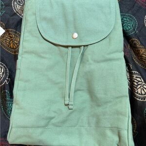 Green Drawstring Backpack- Palm & Perkins - sage greeen